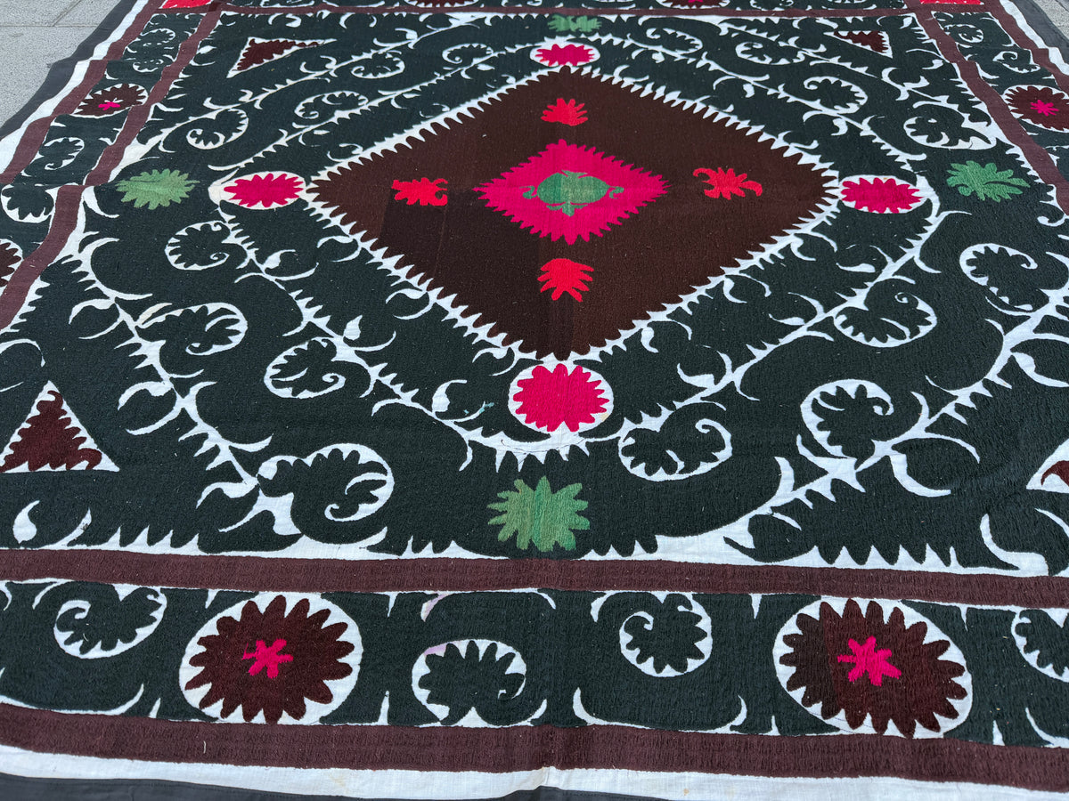 Vintage Silk Suzani Hand Embroidered