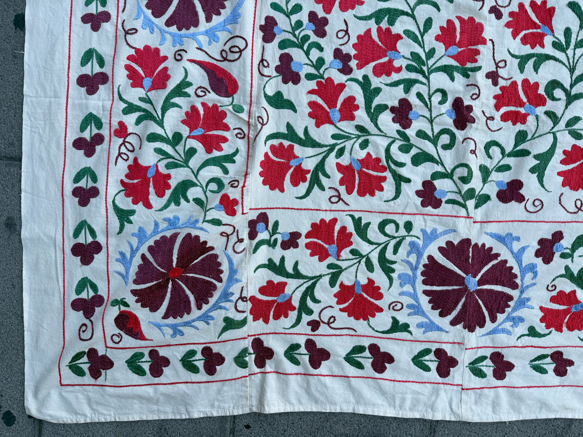 Vintage Silk Suzani Hand Embroidered