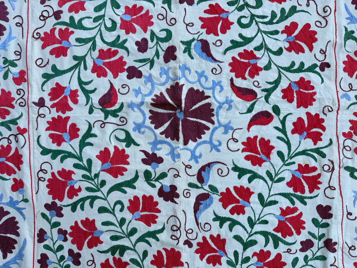 Vintage Silk Suzani Hand Embroidered
