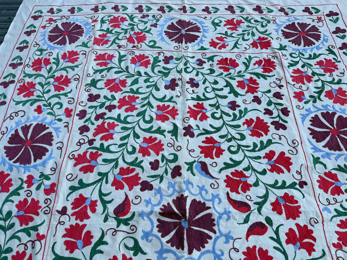Vintage Silk Suzani Hand Embroidered