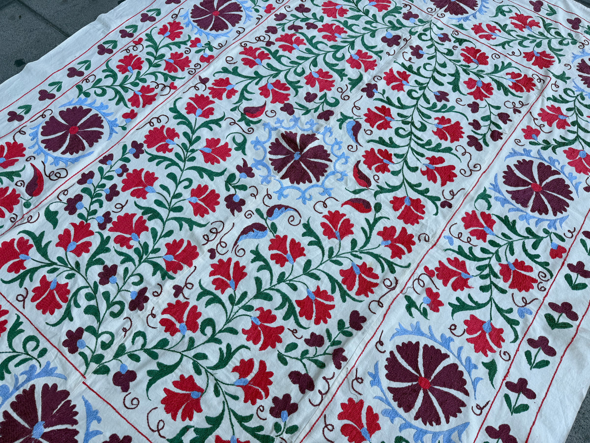 Vintage Silk Suzani Hand Embroidered