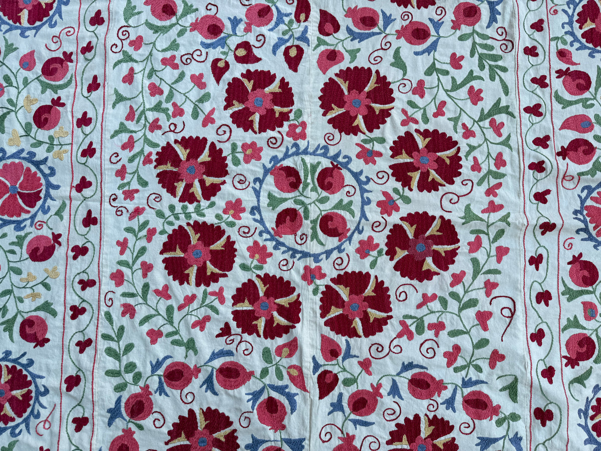 Vintage Silk Suzani Hand Embroidered
