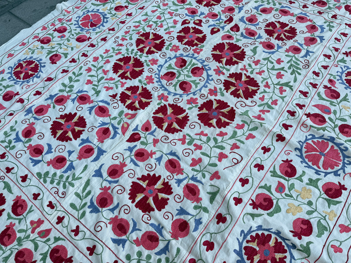 Vintage Silk Suzani Hand Embroidered
