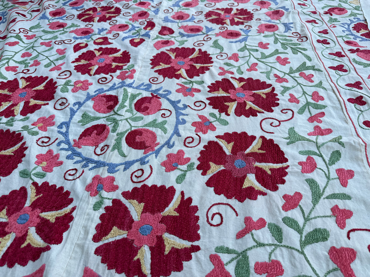 Vintage Silk Suzani Hand Embroidered