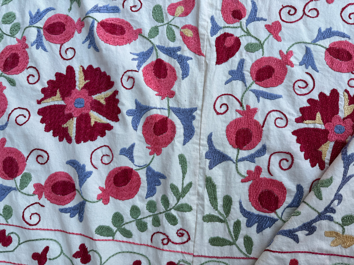 Vintage Silk Suzani Hand Embroidered