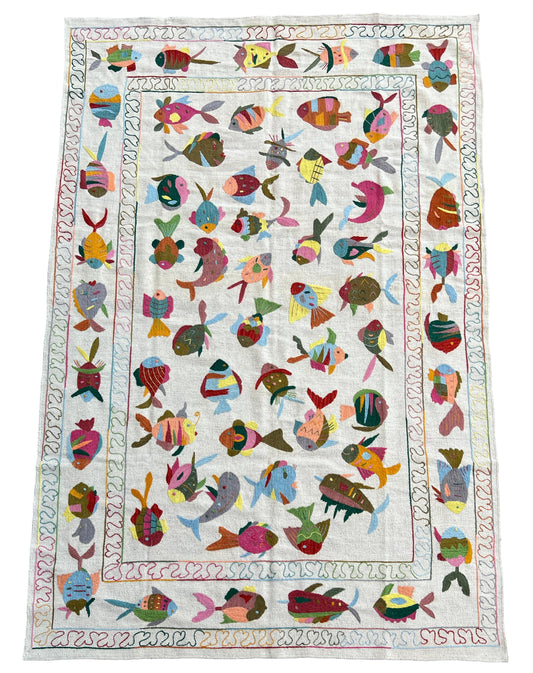 Suzani Embroidered Kilim