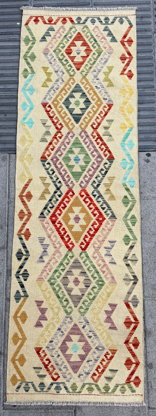 Maimana kilim Runner 243x77cm.