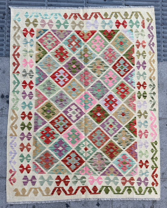 Classic Afghan Maimana Kilim 196x150cm