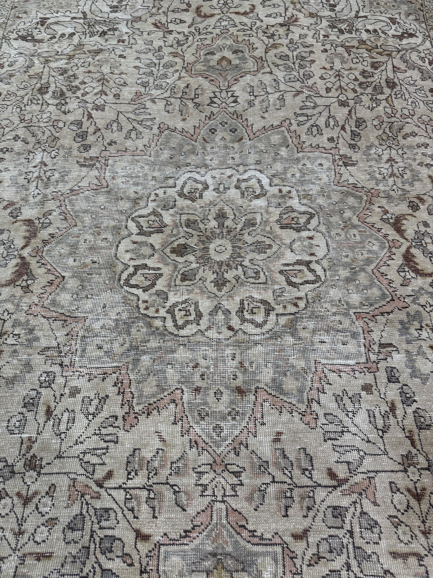 Overdyed Vintage Hand knotted Rug 285x205cm.