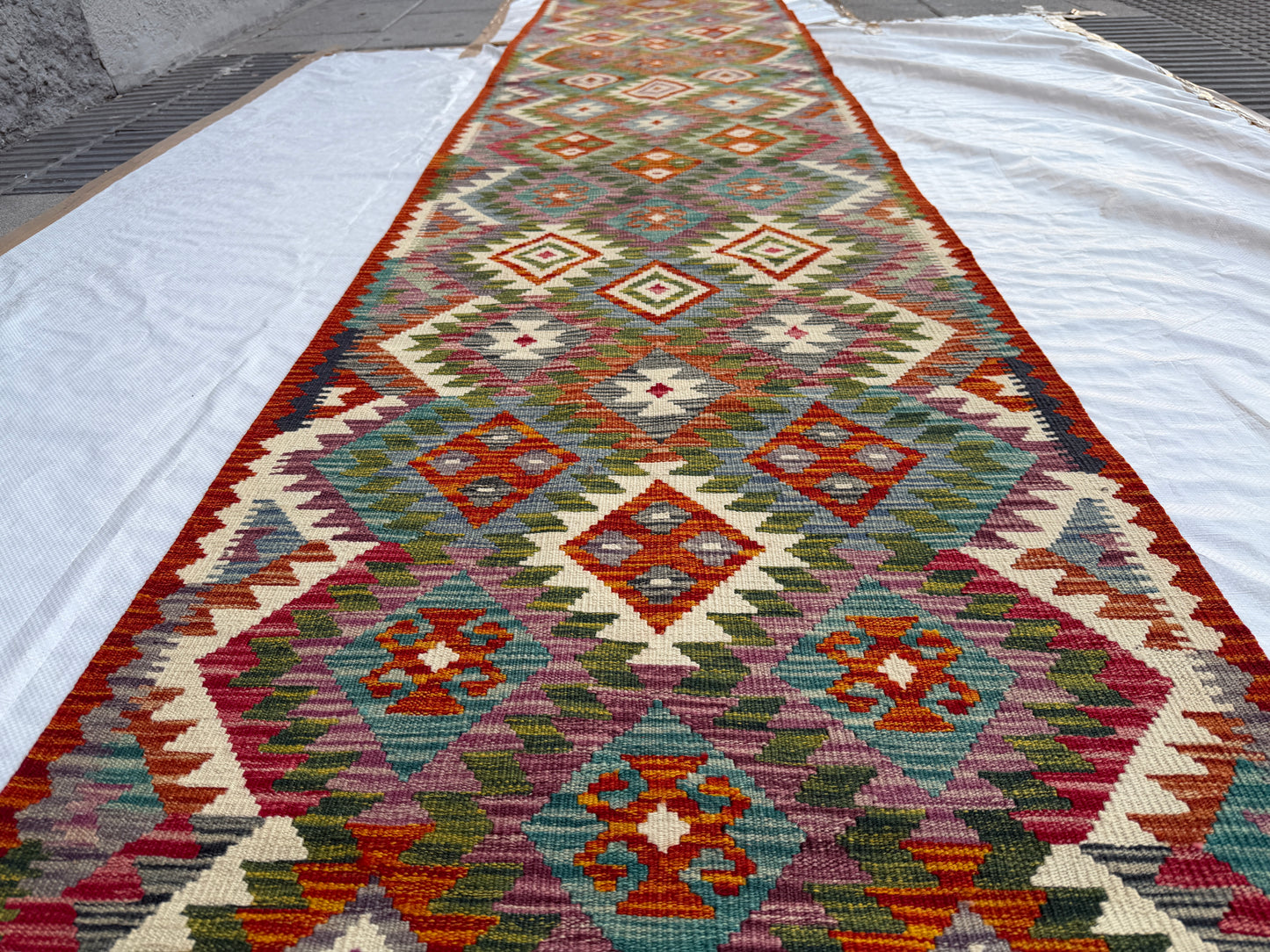 Afghan Miamana kilim Runner 485x75cm.