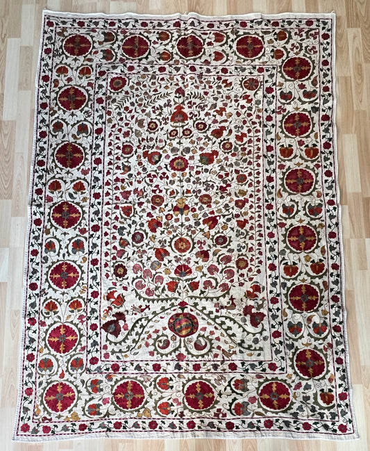 Suzani Antique Hand Embroidered Silk