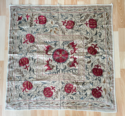 Suzani Antique Hand Embroidered Silk
