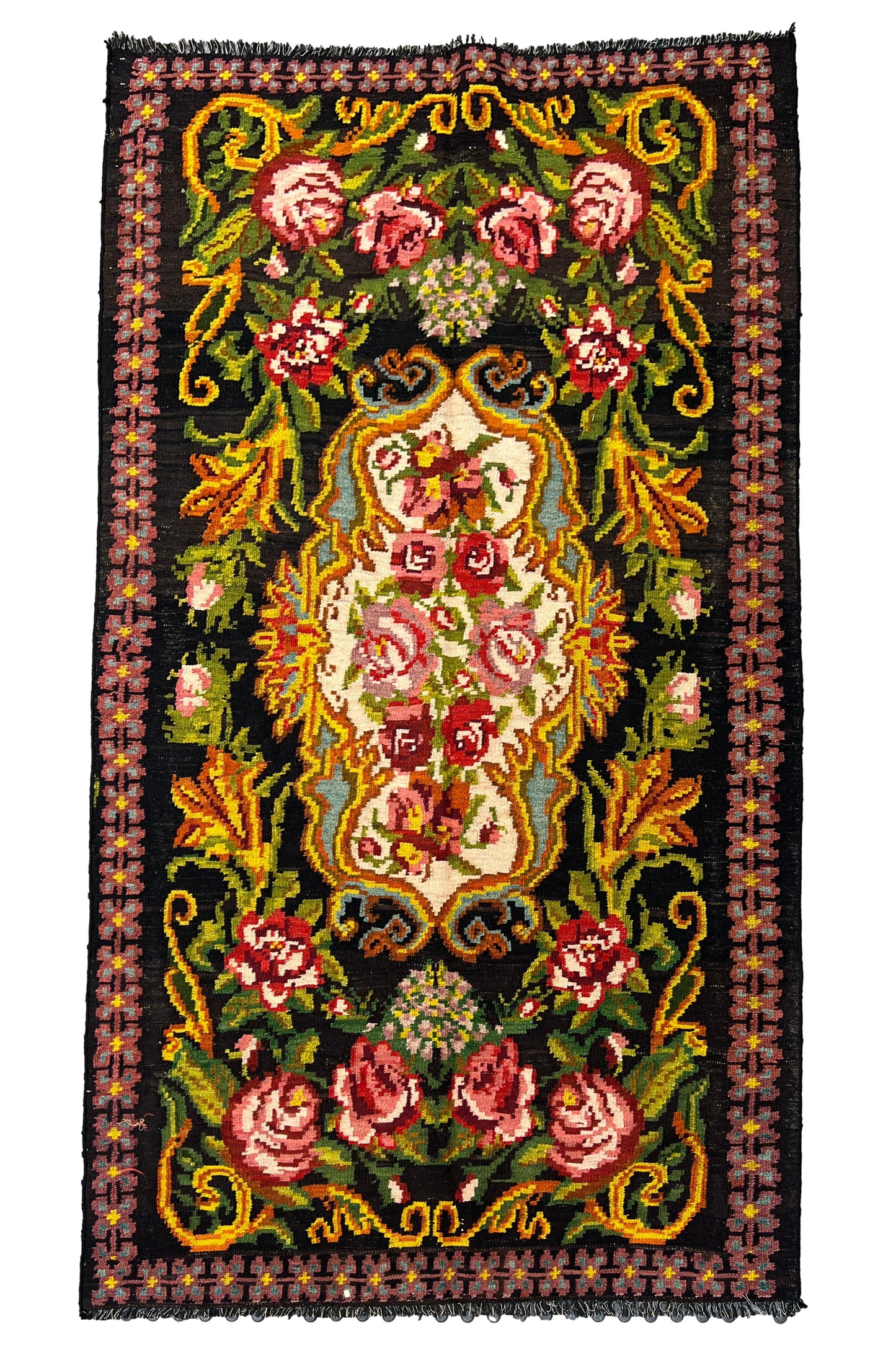 Moldovian Floral Vintage kilim (248x140cm)