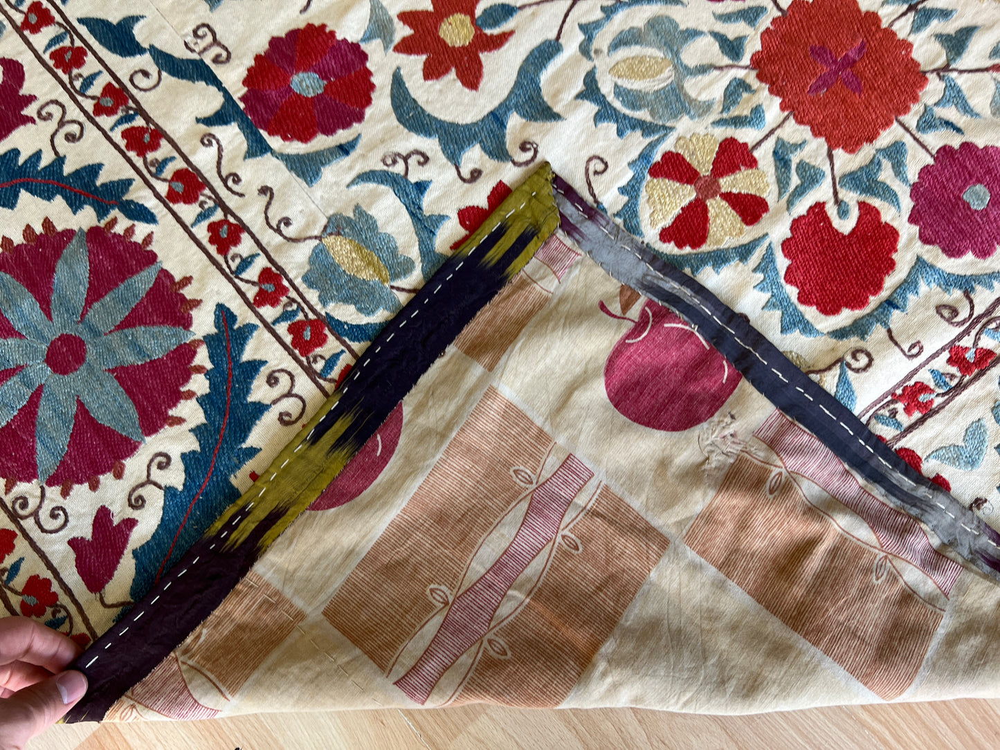 Suzani Antique Hand Embroidered Silk