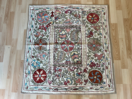 Suzani Antique Hand Embroidered Silk