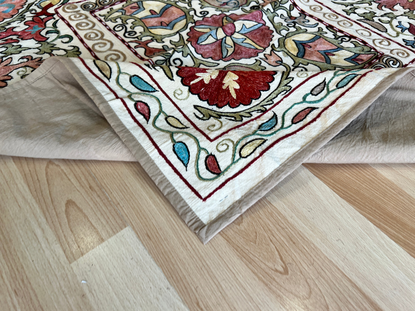 Suzani Antique Hand Embroidered Silk