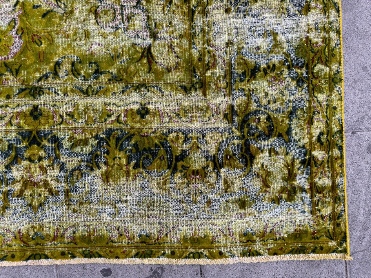 Overdyed Vintage Hand knotted Rug (355x265cm)