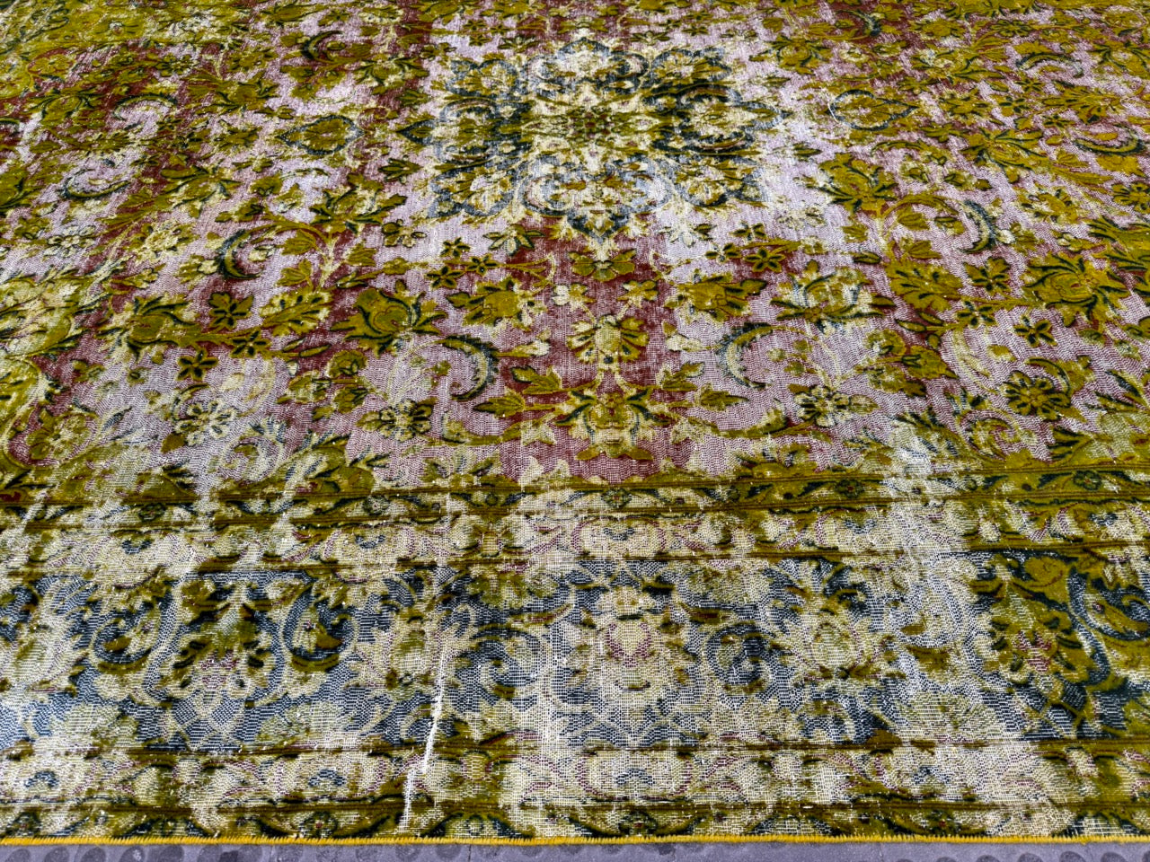 Overdyed Vintage Hand knotted Rug (355x265cm)