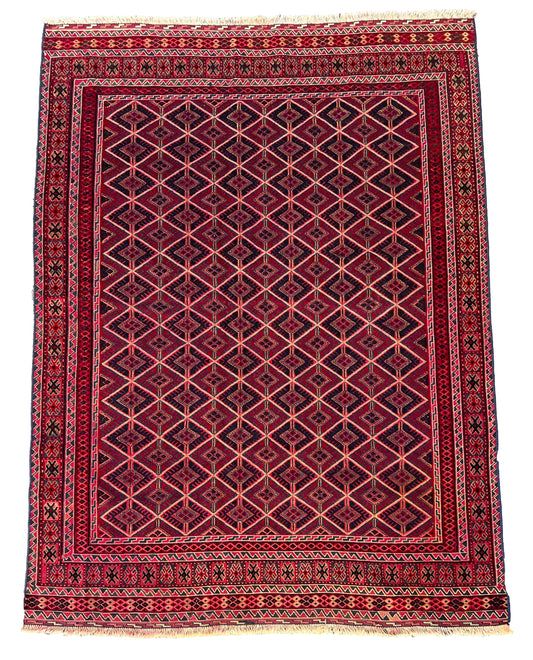 Afghan Tribal Mushwani flat woven kilim.