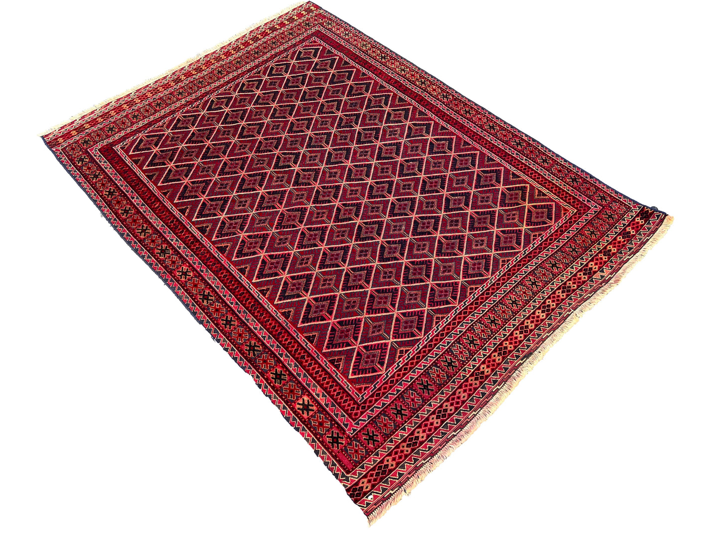 Afghan Tribal Mushwani flat woven kilim.