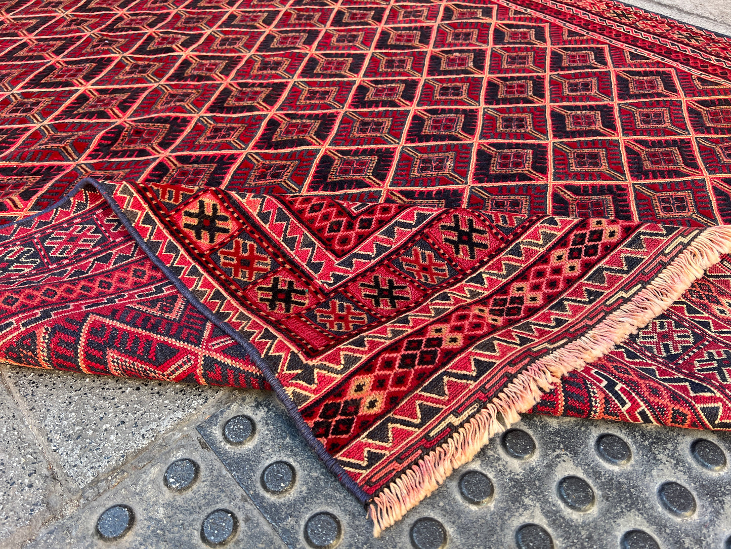 Afghan Tribal Mushwani flat woven kilim.