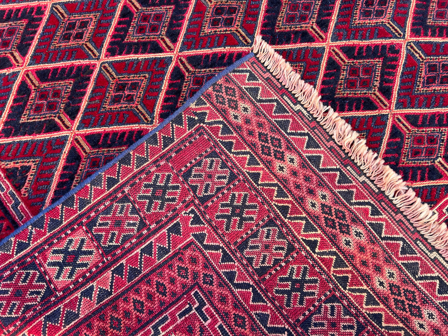 Afghan Tribal Mushwani flat woven kilim.