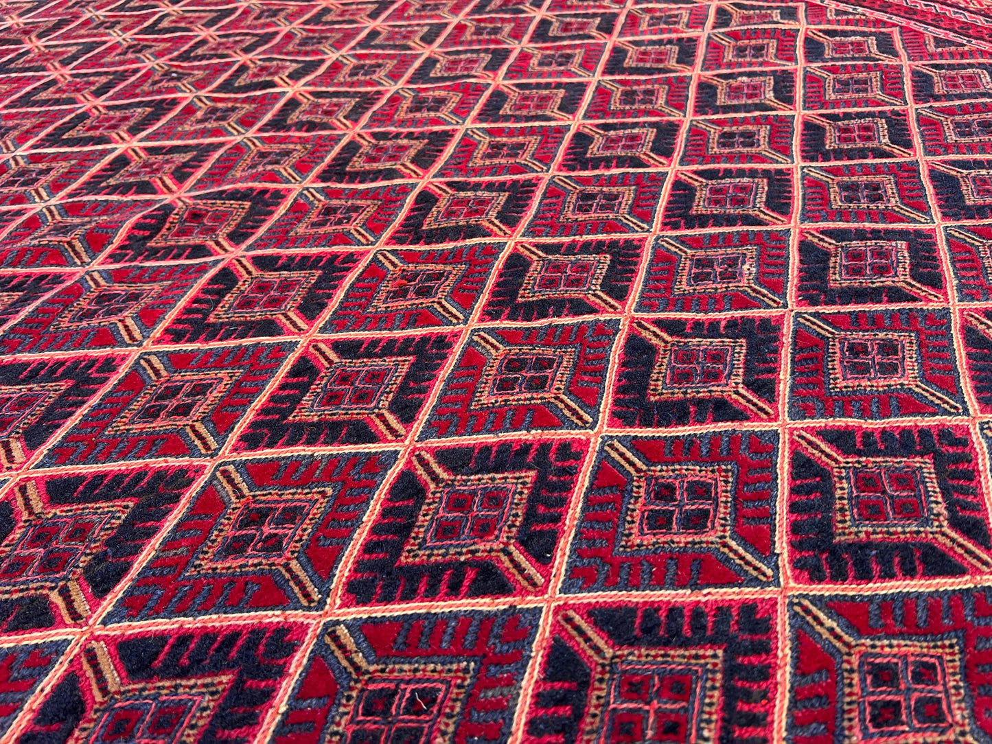 Afghan Tribal Mushwani flat woven kilim.