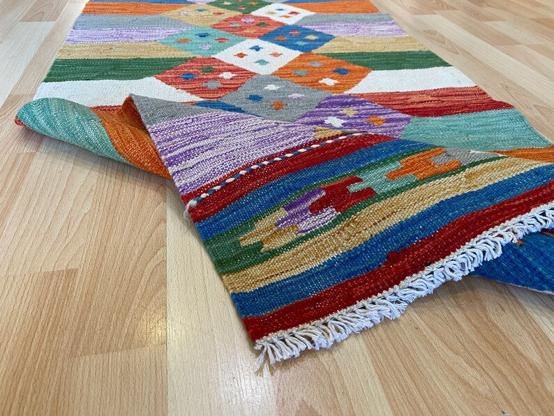 Geometric Kilim Runner.