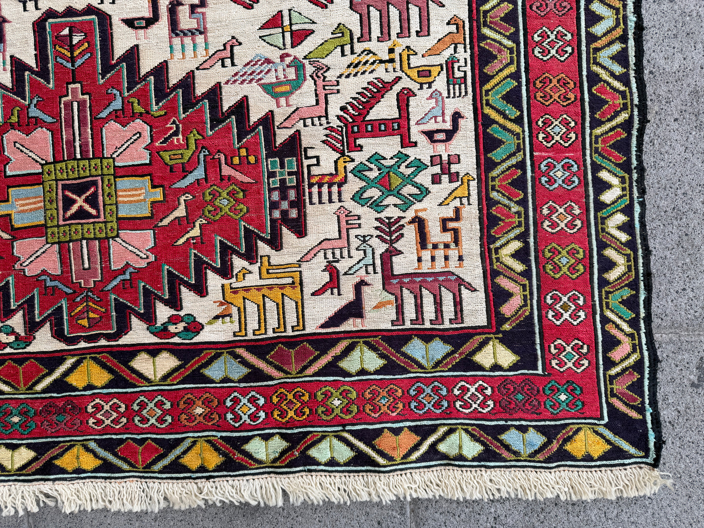 Vintage Silk Kilim 205x113cm