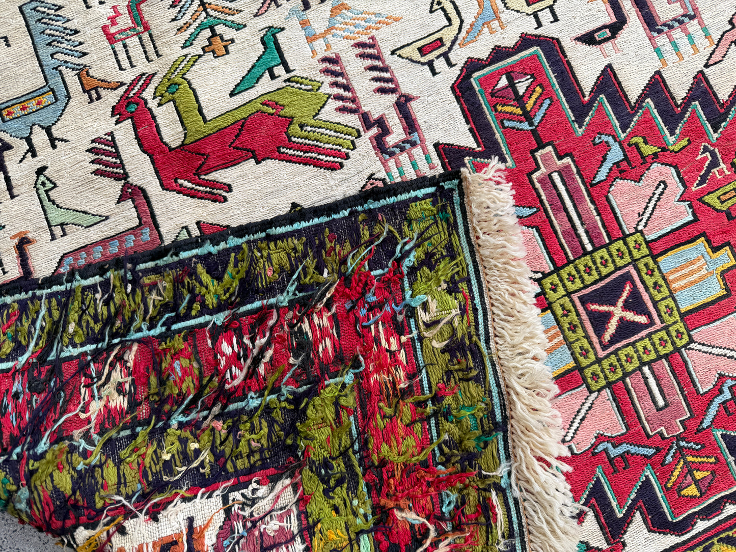 Vintage Silk Kilim 205x113cm