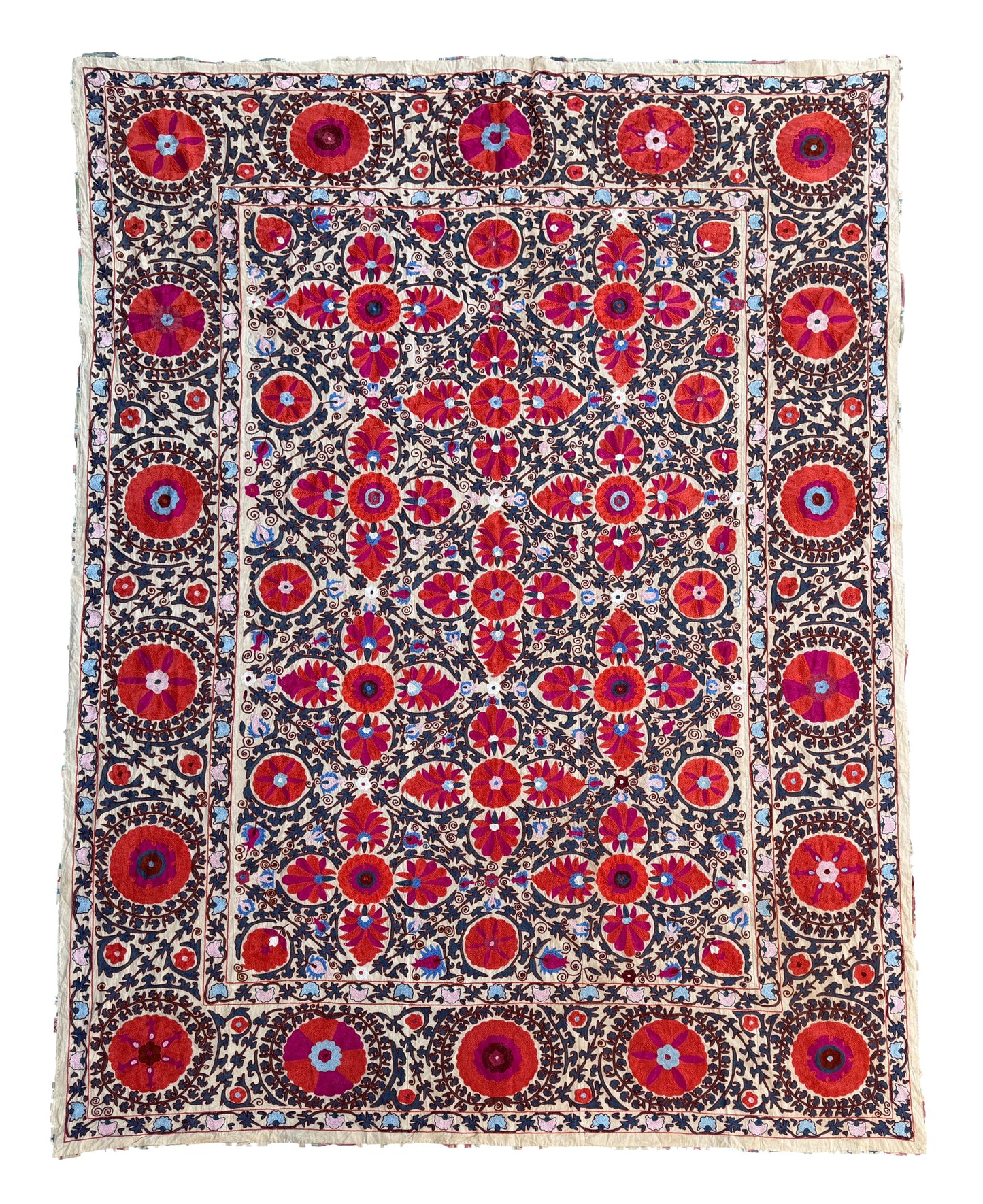Vintage Silk Suzani Hand Embroidered