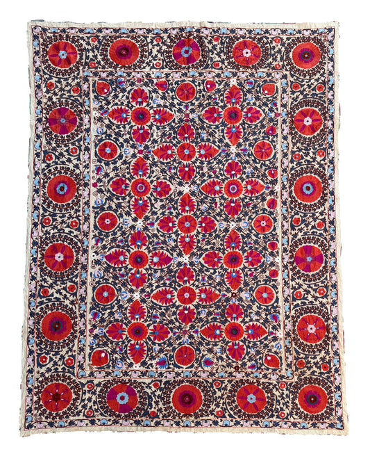 Vintage Silk Suzani Hand Embroidered