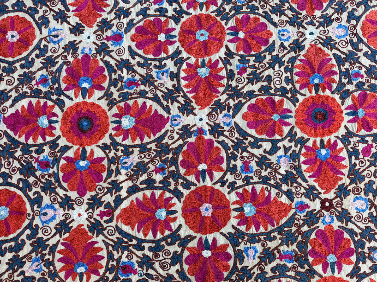 Vintage Silk Suzani Hand Embroidered
