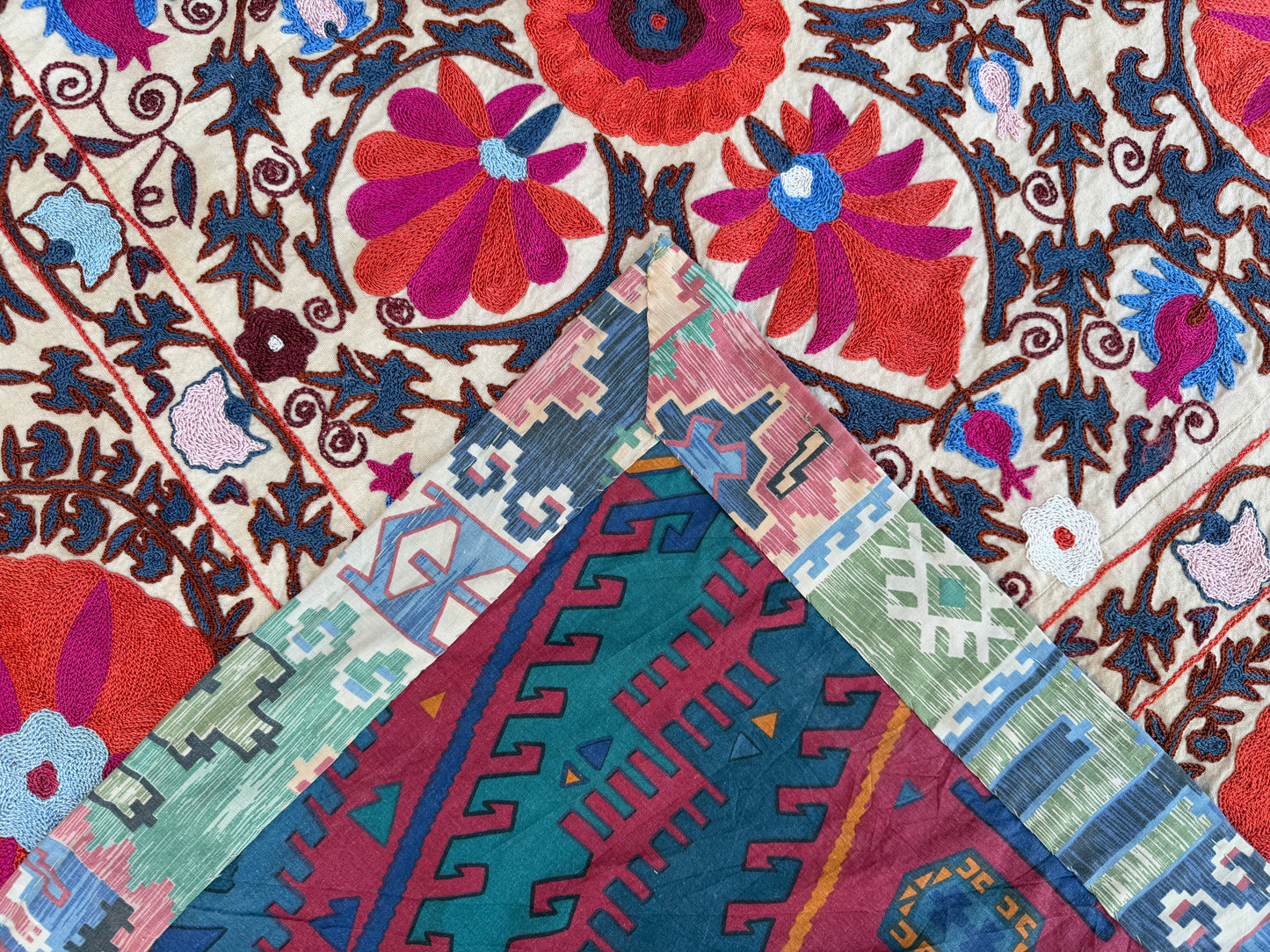 Vintage Silk Suzani Hand Embroidered