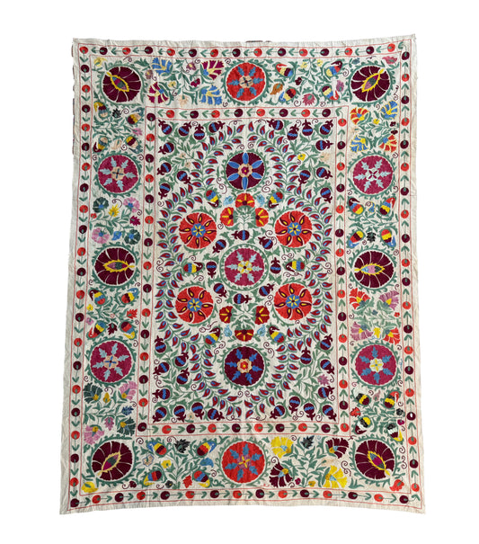 Vintage Silk Suzani Hand Embroidered