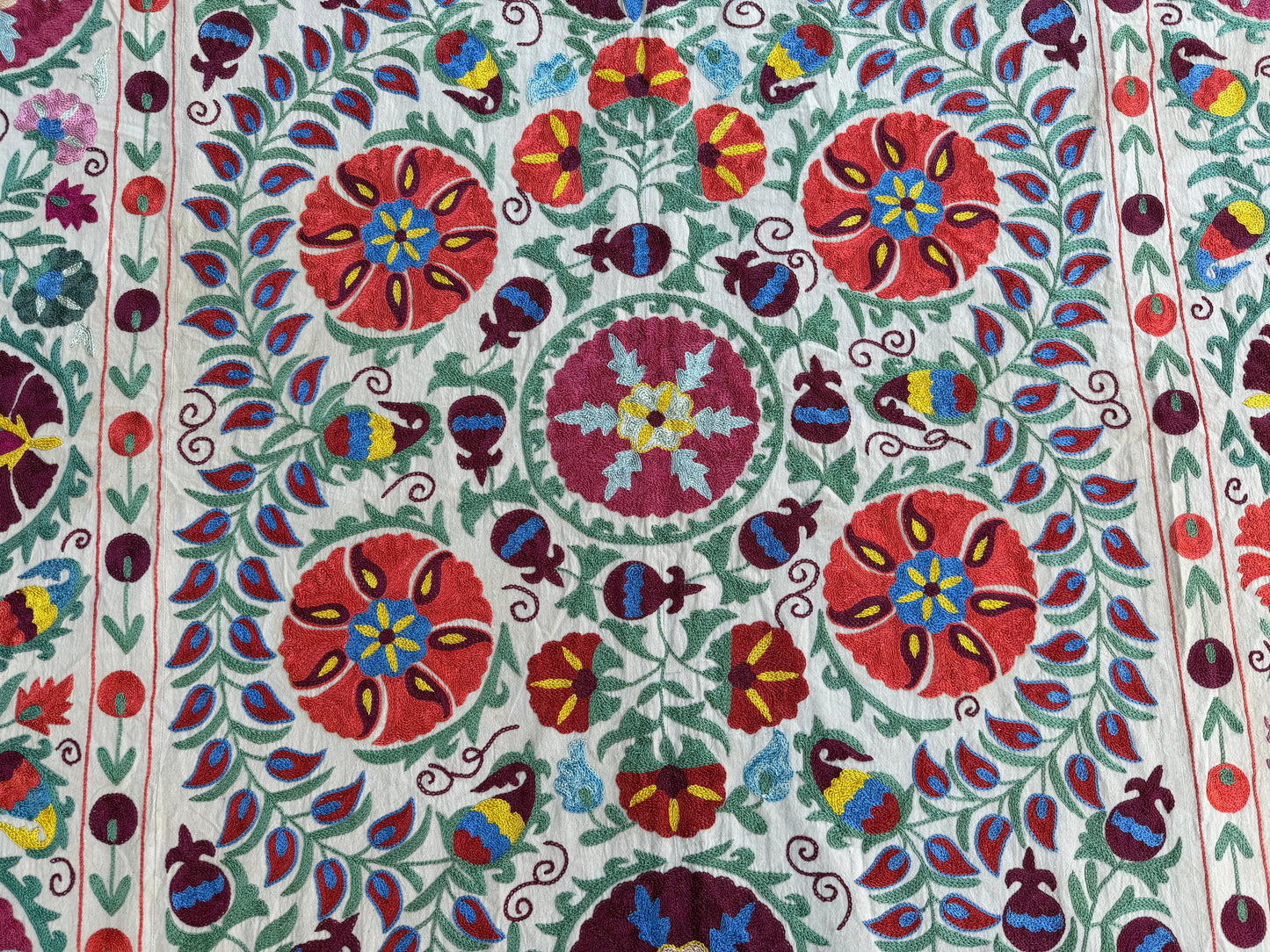Vintage Silk Suzani Hand Embroidered