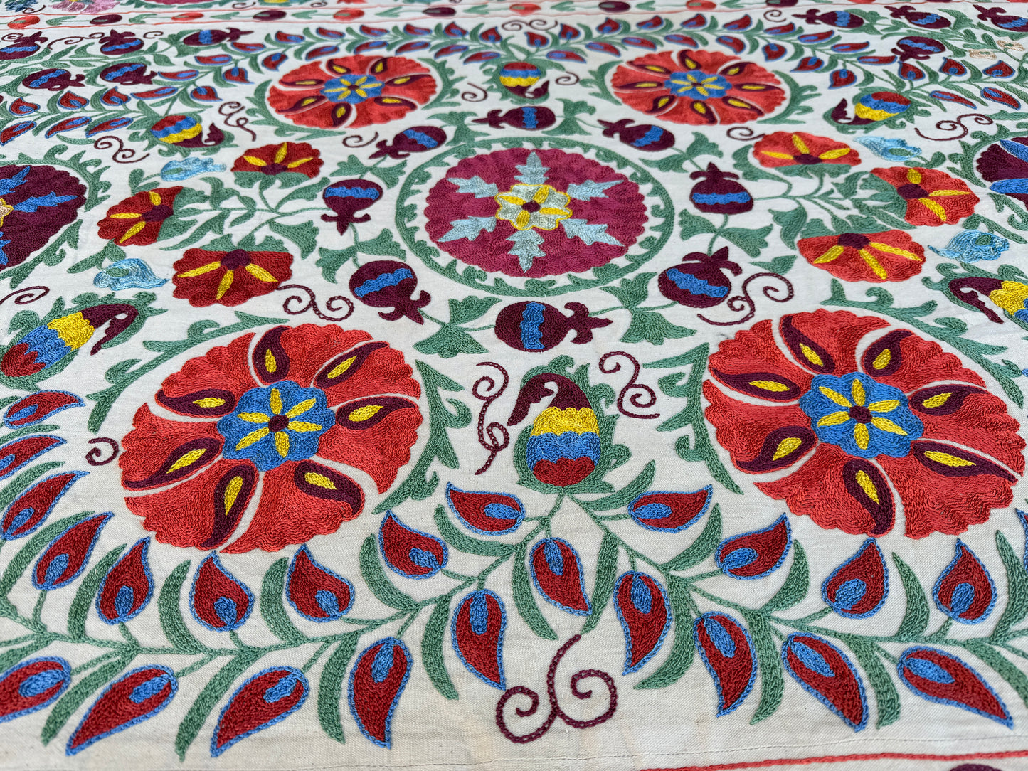 Vintage Silk Suzani Hand Embroidered