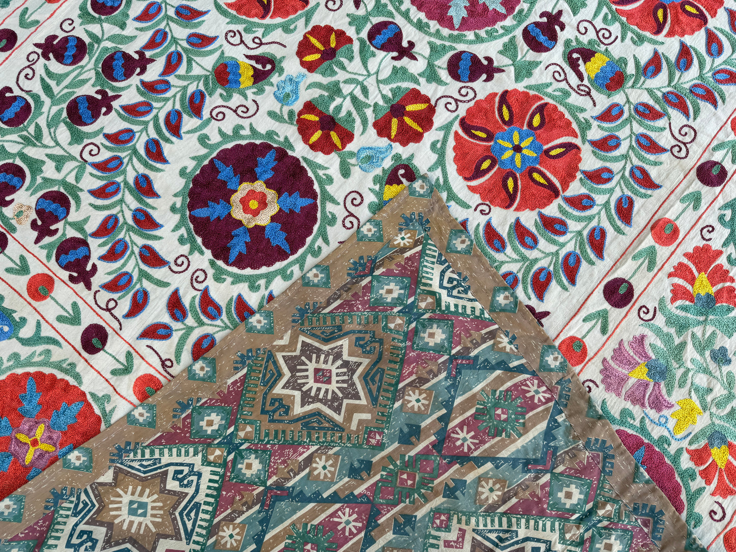 Vintage Silk Suzani Hand Embroidered