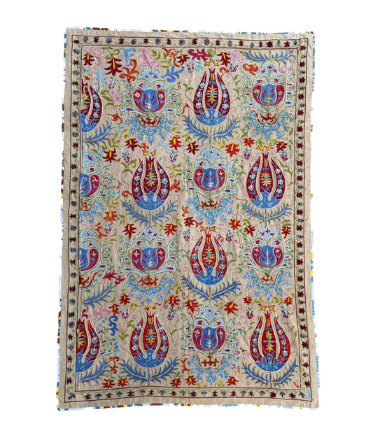 Vintage Silk Suzani Hand Embroidered