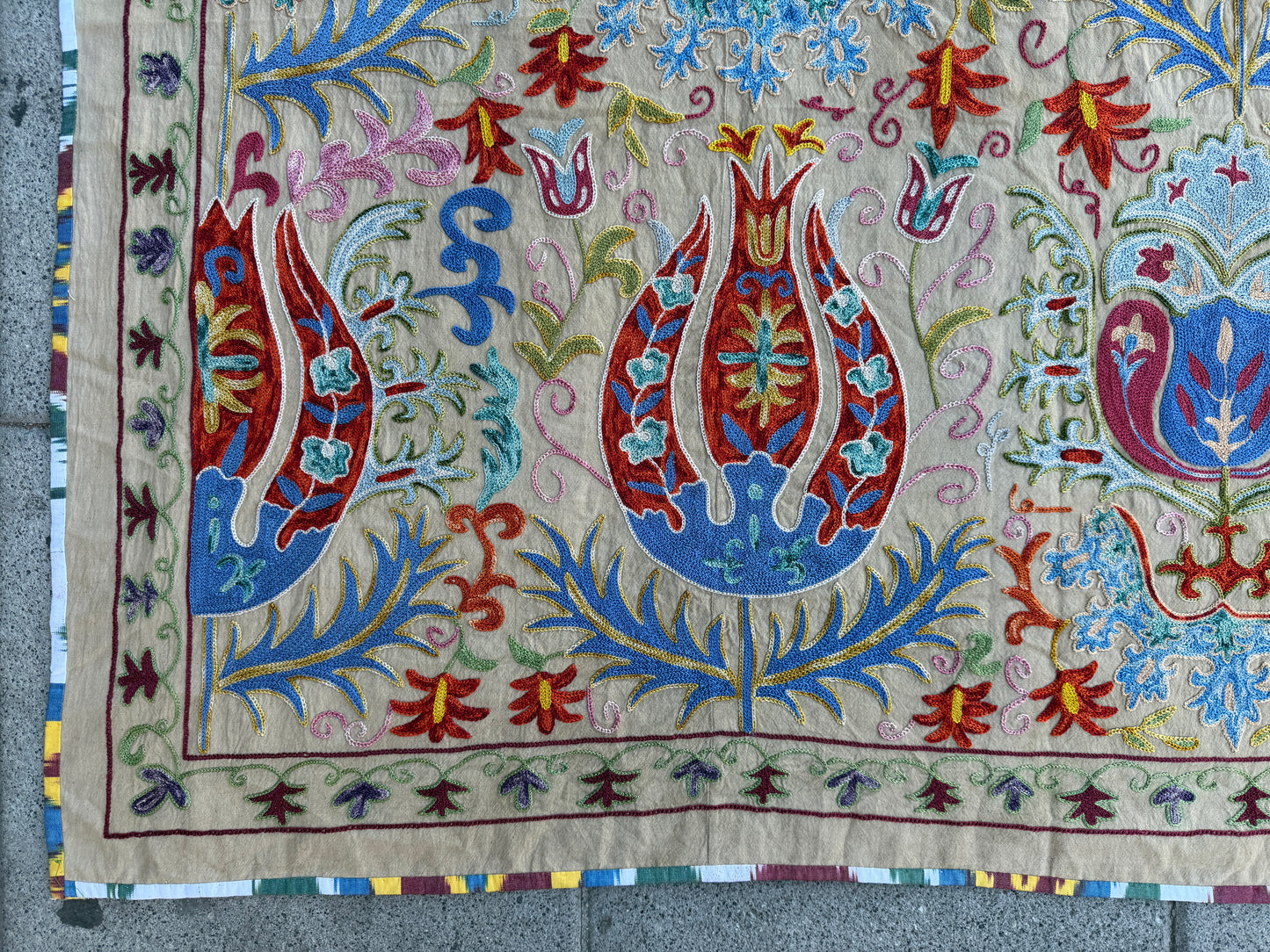 Vintage Silk Suzani Hand Embroidered