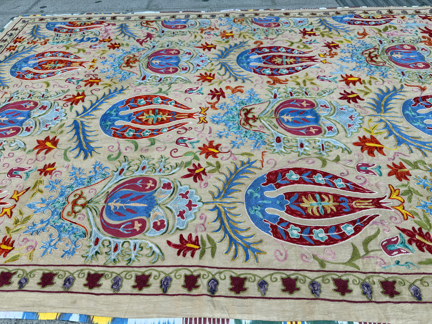 Vintage Silk Suzani Hand Embroidered