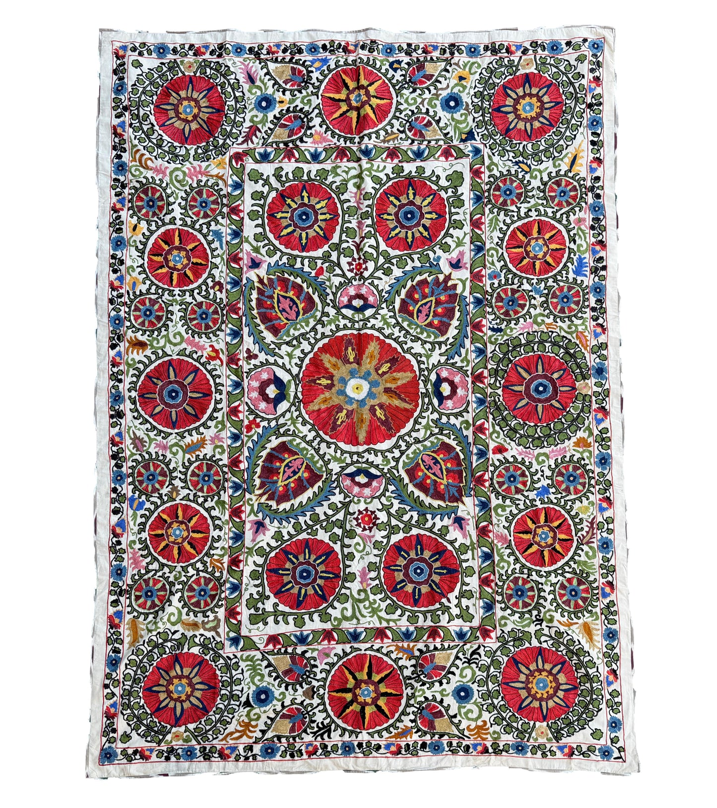 Vintage Silk Suzani Hand Embroidered