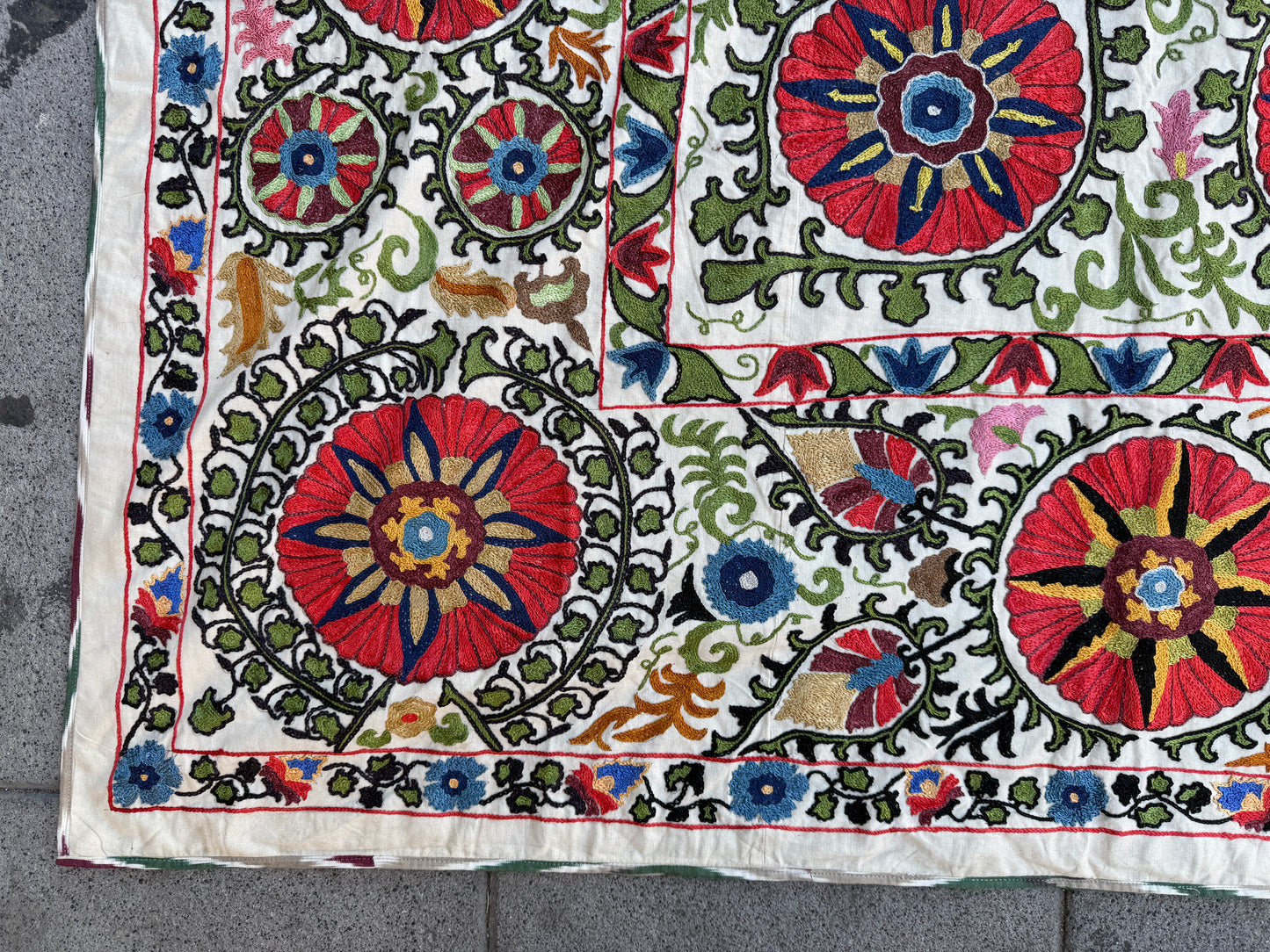 Vintage Silk Suzani Hand Embroidered