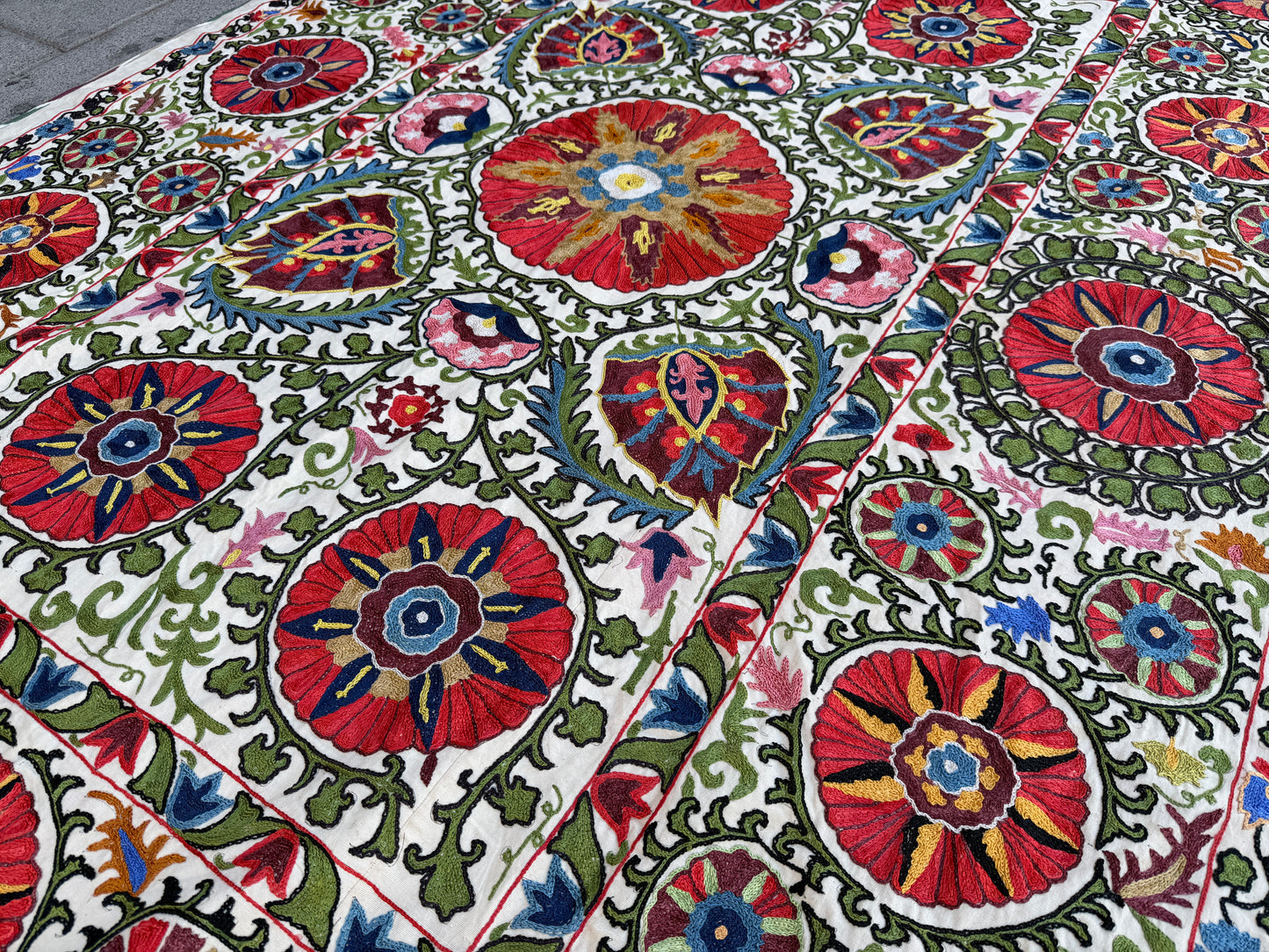 Vintage Silk Suzani Hand Embroidered