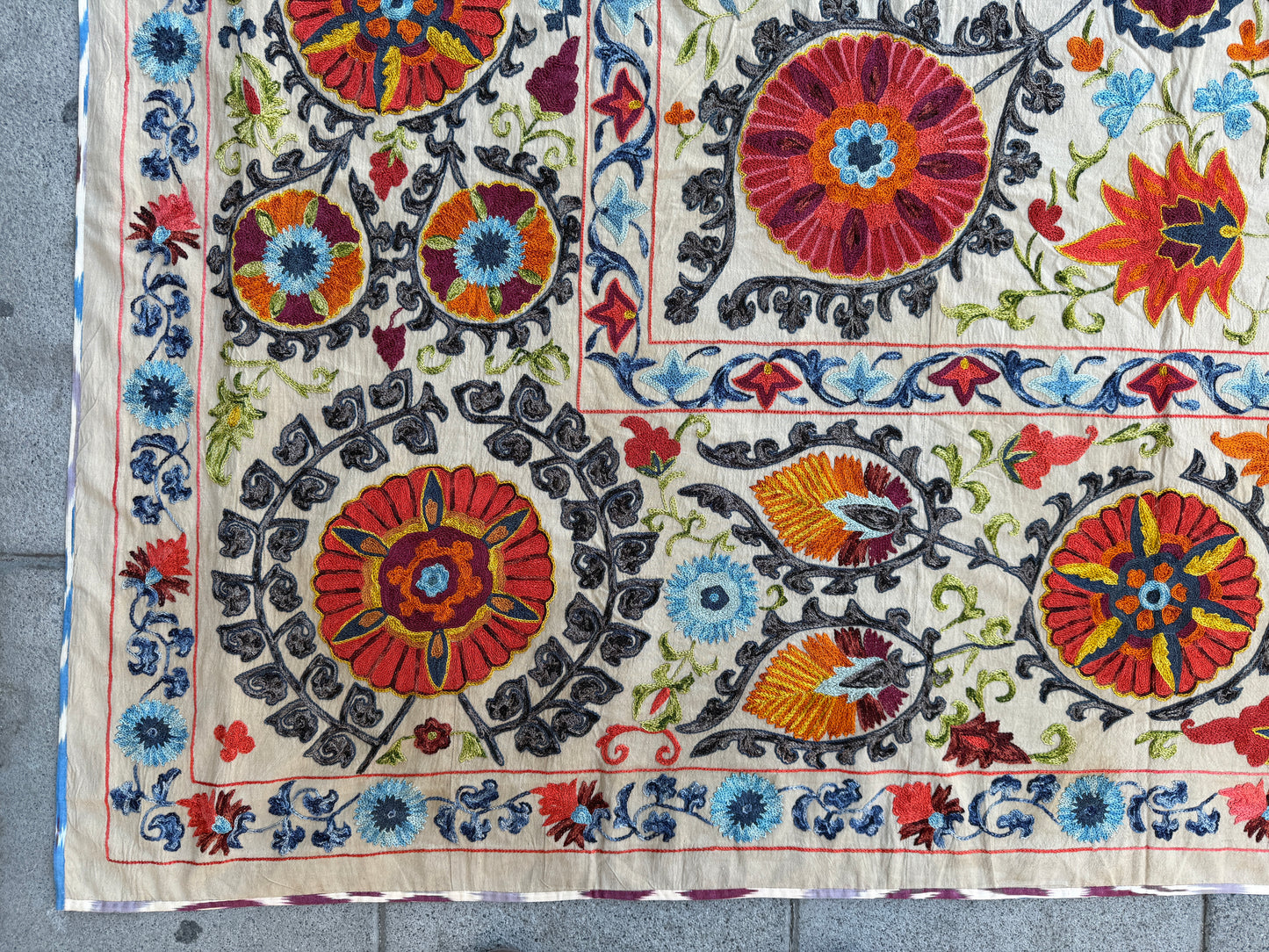 Vintage Silk Suzani Hand Embroidered