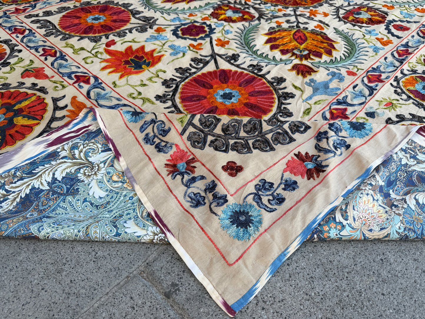 Vintage Silk Suzani Hand Embroidered