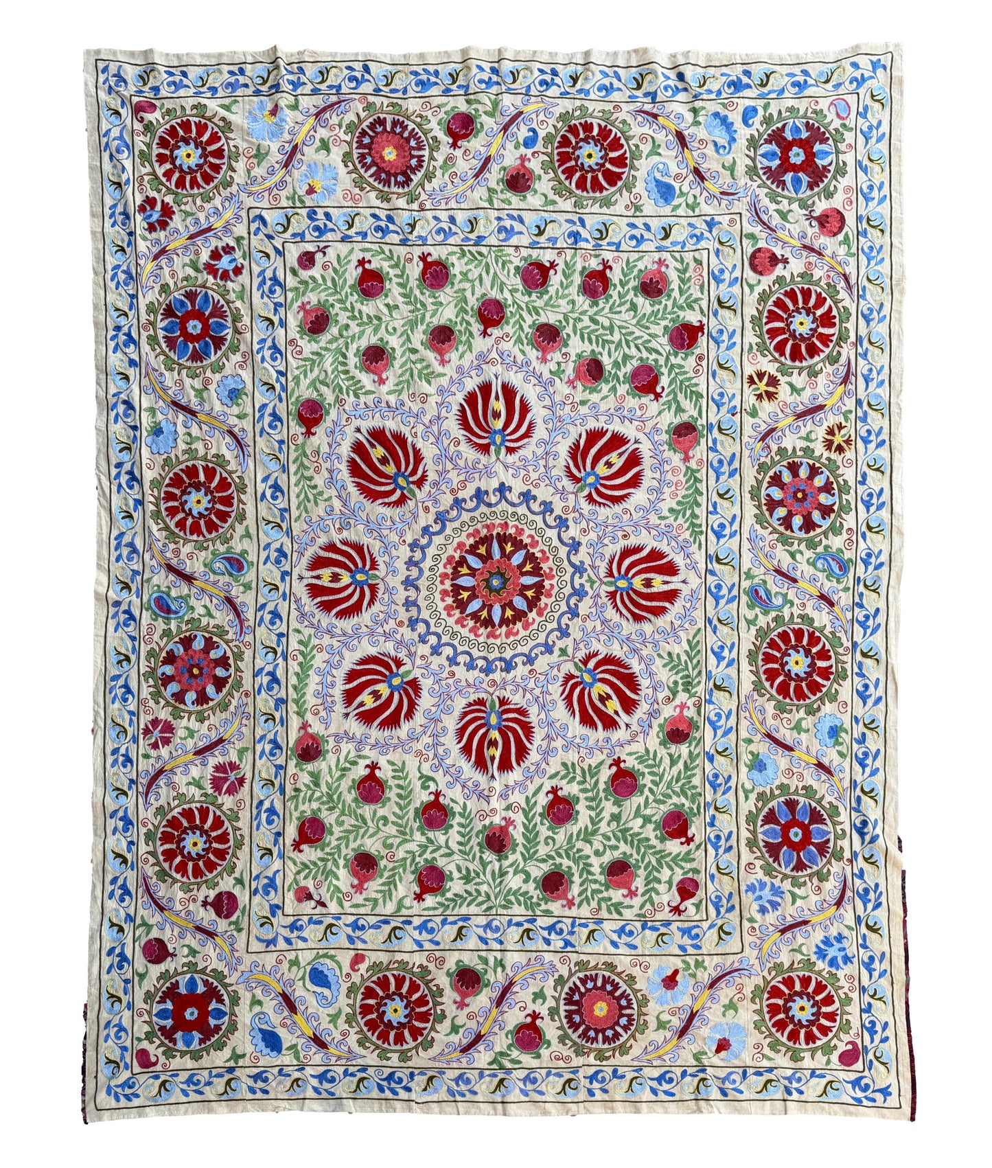 Vintage Silk Suzani Hand Embroidered