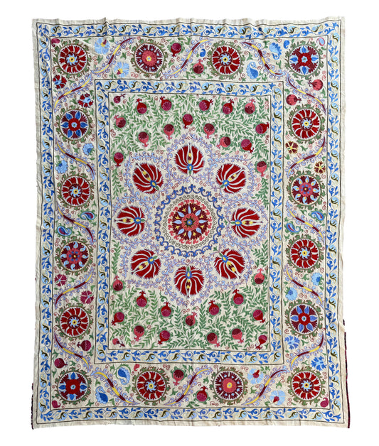 Vintage Silk Suzani Hand Embroidered