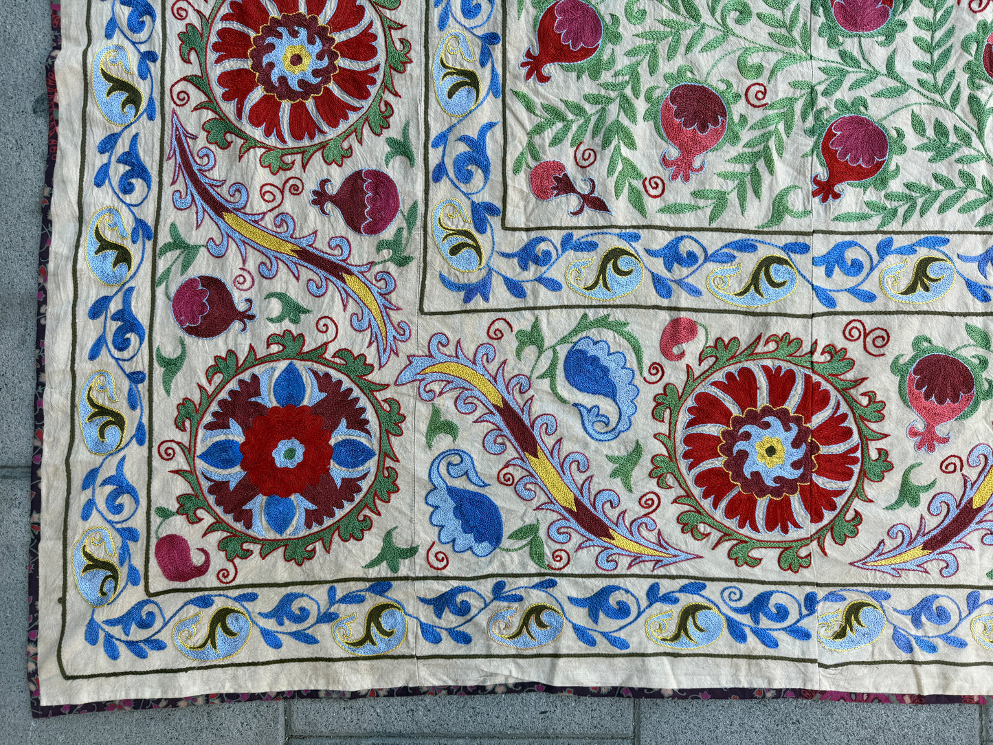 Vintage Silk Suzani Hand Embroidered
