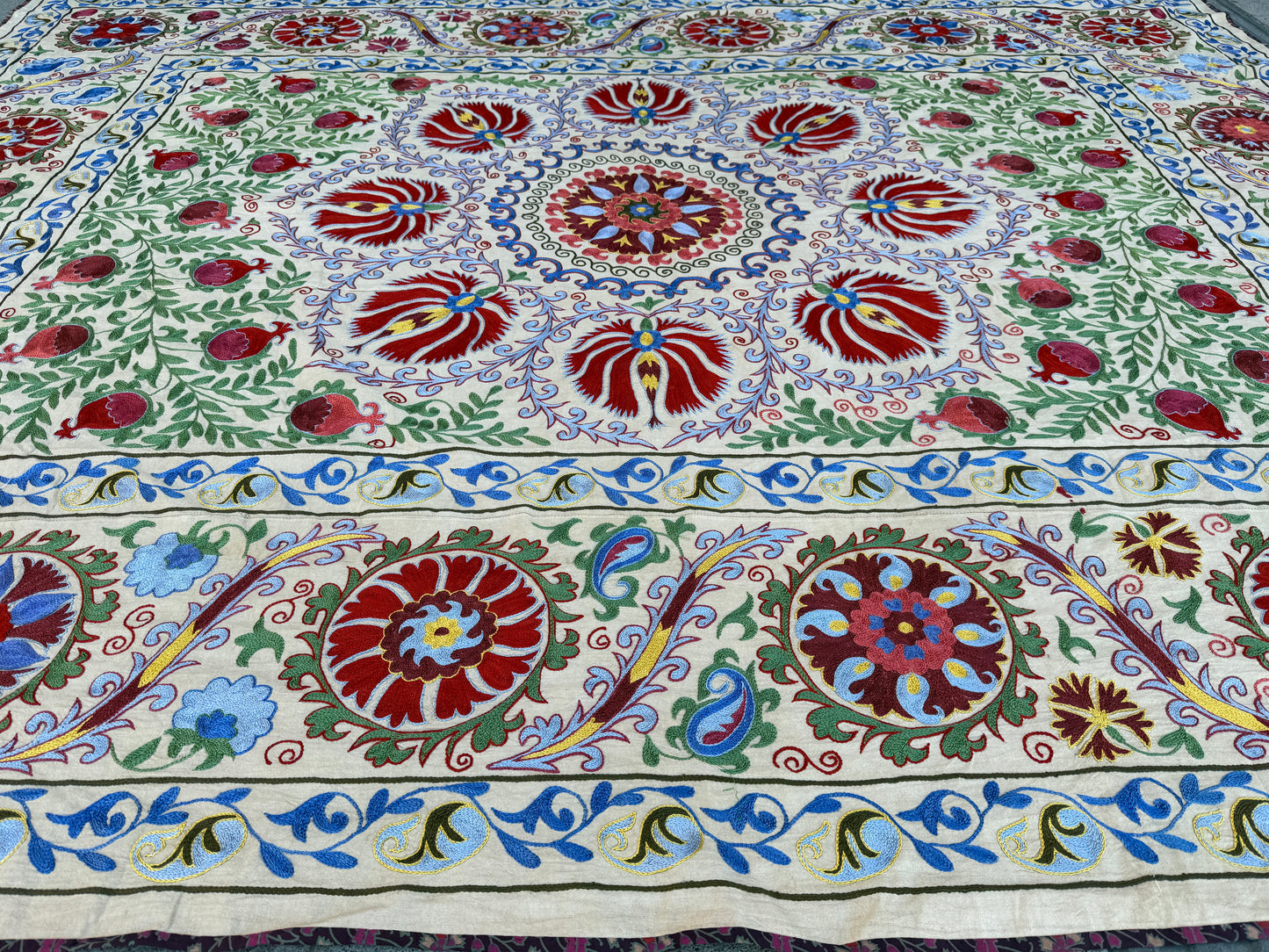 Vintage Silk Suzani Hand Embroidered